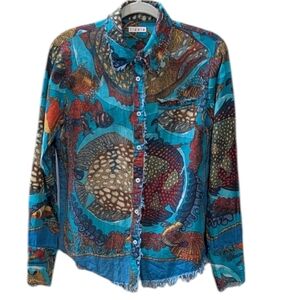 Dizzy Lizzie Tizzie Cape Cod Tunic Aquarium Print. Med